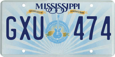 MS license plate GXU474