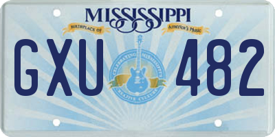 MS license plate GXU482
