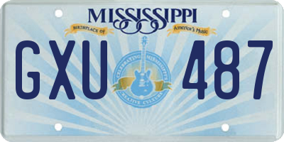 MS license plate GXU487
