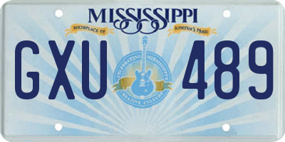 MS license plate GXU489