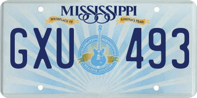 MS license plate GXU493