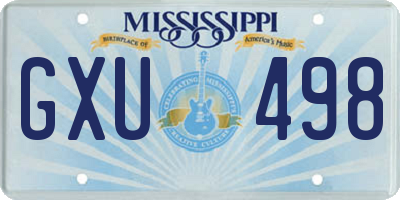 MS license plate GXU498