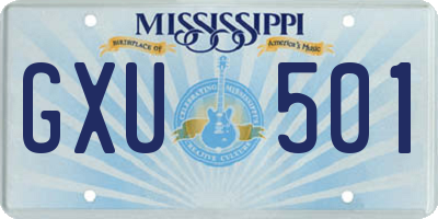 MS license plate GXU501