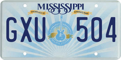 MS license plate GXU504