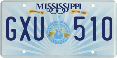MS license plate GXU510