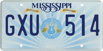 MS license plate GXU514