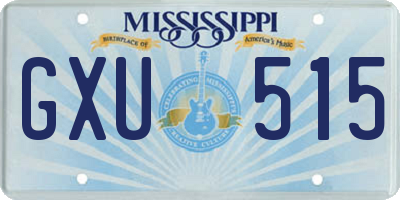 MS license plate GXU515