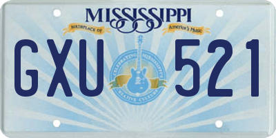 MS license plate GXU521