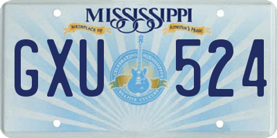 MS license plate GXU524
