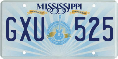 MS license plate GXU525