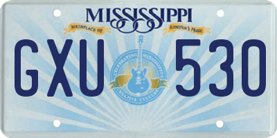 MS license plate GXU530