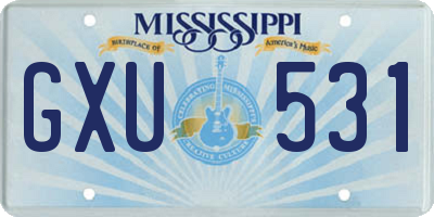 MS license plate GXU531