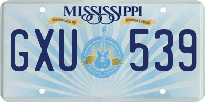 MS license plate GXU539