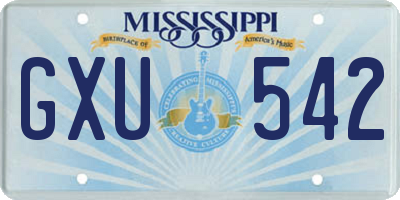 MS license plate GXU542