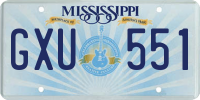 MS license plate GXU551