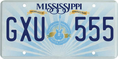 MS license plate GXU555