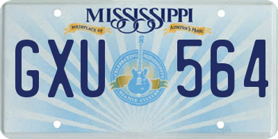 MS license plate GXU564