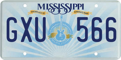 MS license plate GXU566