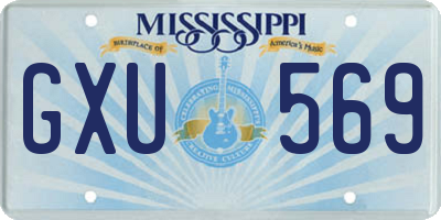 MS license plate GXU569