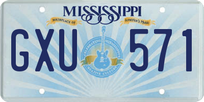 MS license plate GXU571