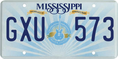 MS license plate GXU573