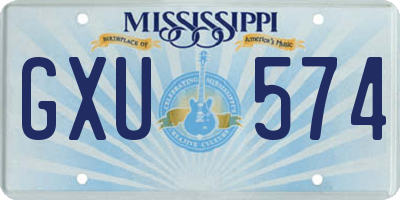 MS license plate GXU574