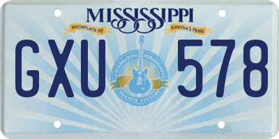 MS license plate GXU578