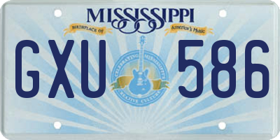 MS license plate GXU586