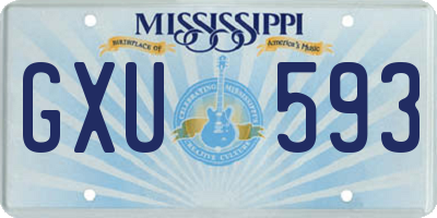 MS license plate GXU593
