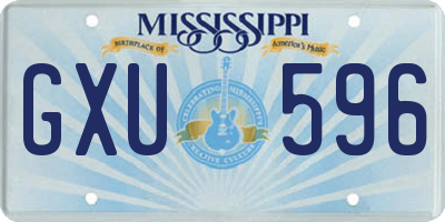MS license plate GXU596
