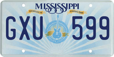 MS license plate GXU599