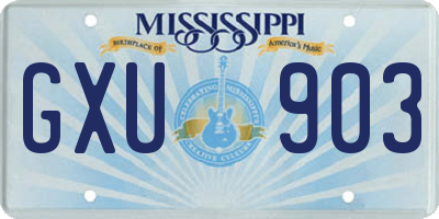 MS license plate GXU903