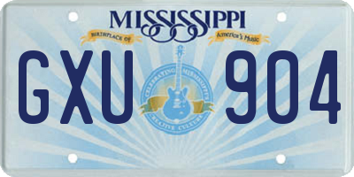 MS license plate GXU904