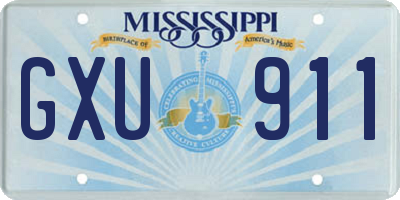 MS license plate GXU911