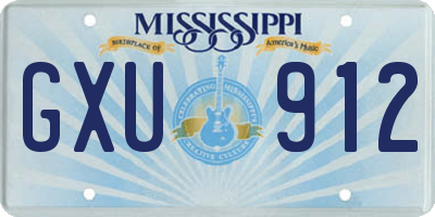 MS license plate GXU912