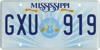 MS license plate GXU919