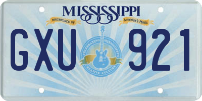 MS license plate GXU921
