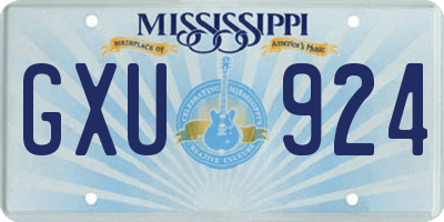 MS license plate GXU924