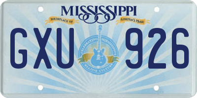 MS license plate GXU926