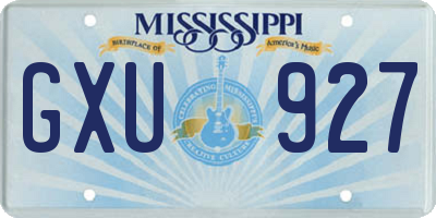 MS license plate GXU927