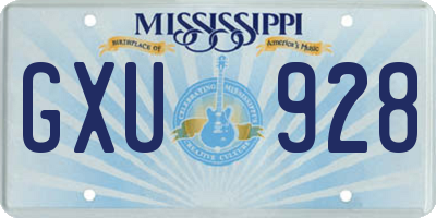 MS license plate GXU928