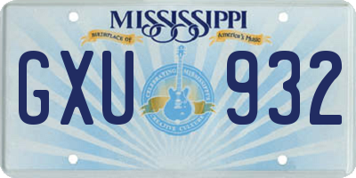 MS license plate GXU932