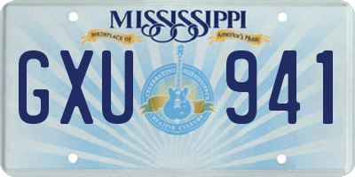 MS license plate GXU941