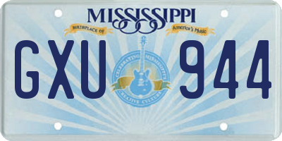 MS license plate GXU944