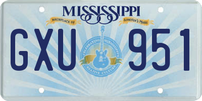 MS license plate GXU951