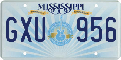 MS license plate GXU956