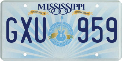 MS license plate GXU959