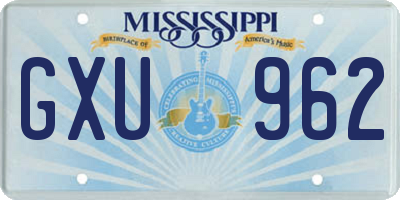 MS license plate GXU962