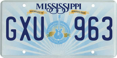 MS license plate GXU963