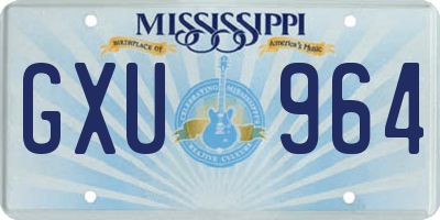 MS license plate GXU964